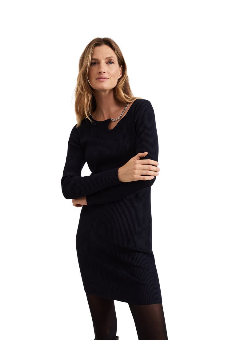 Nia Necklace Mini Dress, Main, color, Navy