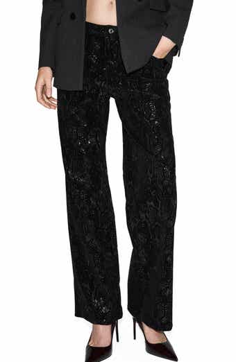 MANGO Sequin Straight Leg Jeans