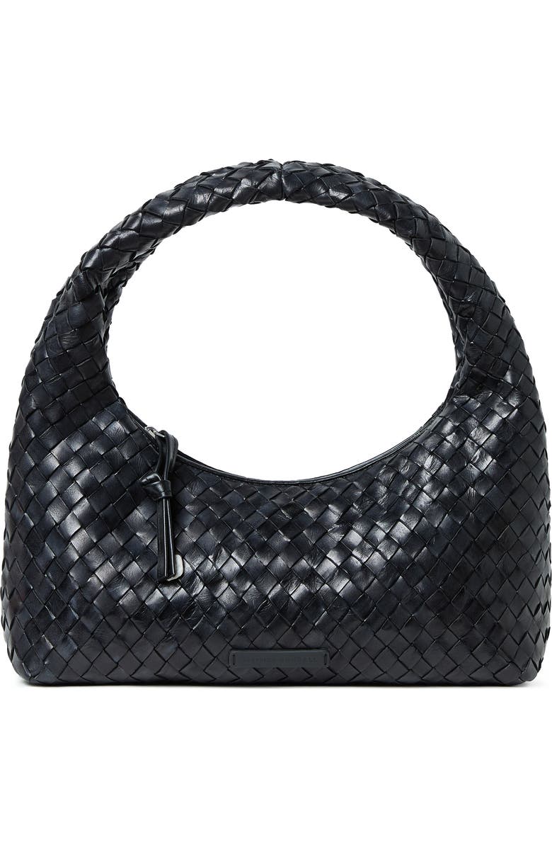 Loeffler Randall Mercer Woven Leather Shoulder Bag, Main, color, Black