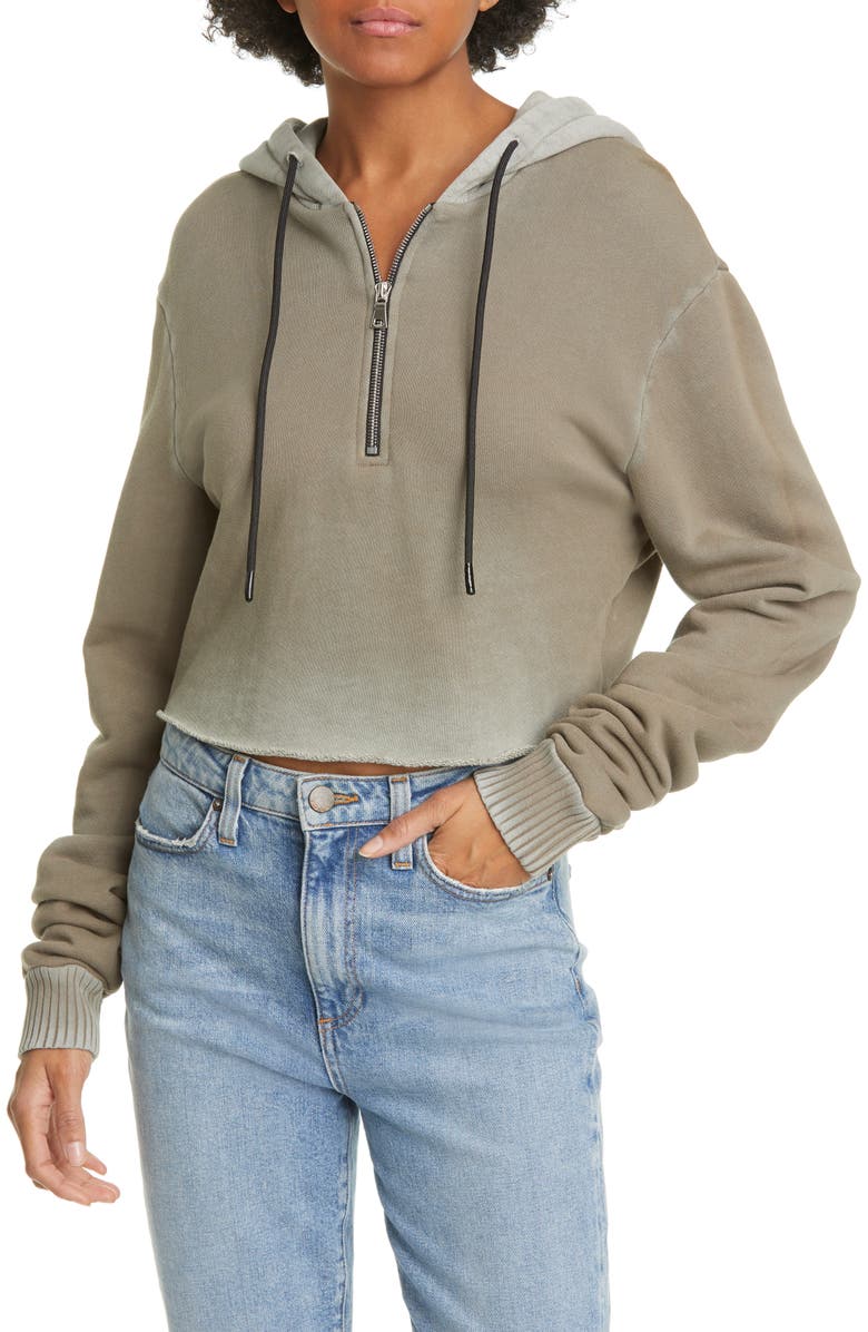 COTTON CITIZEN Brooklyn Half Zip Crop Hoodie, Main, color, 