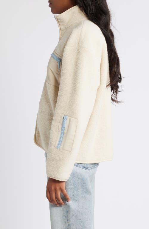 Florence By Mills High Pile Fleece Jacket In Whitecap Grey