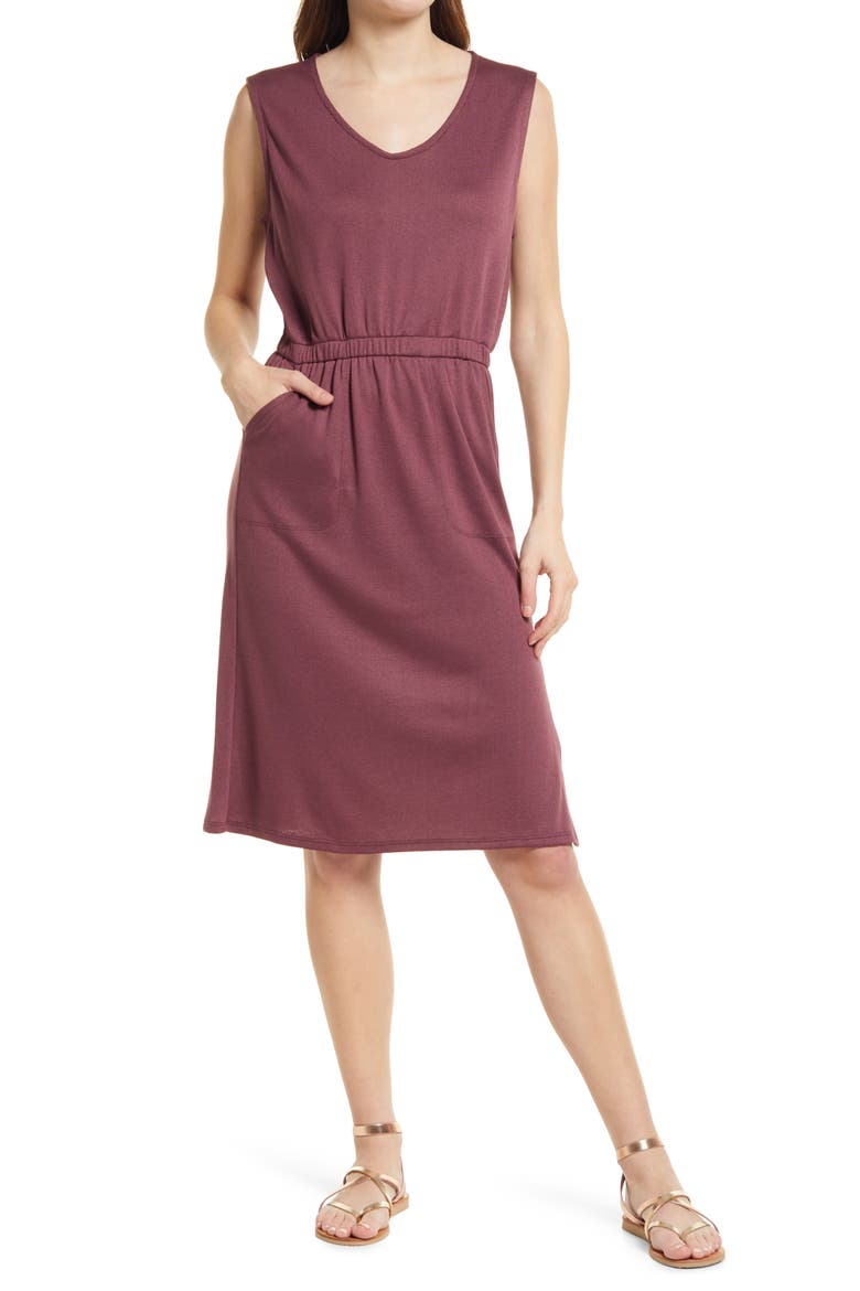 Hazel Rib Dress, Main, color, CURRANT