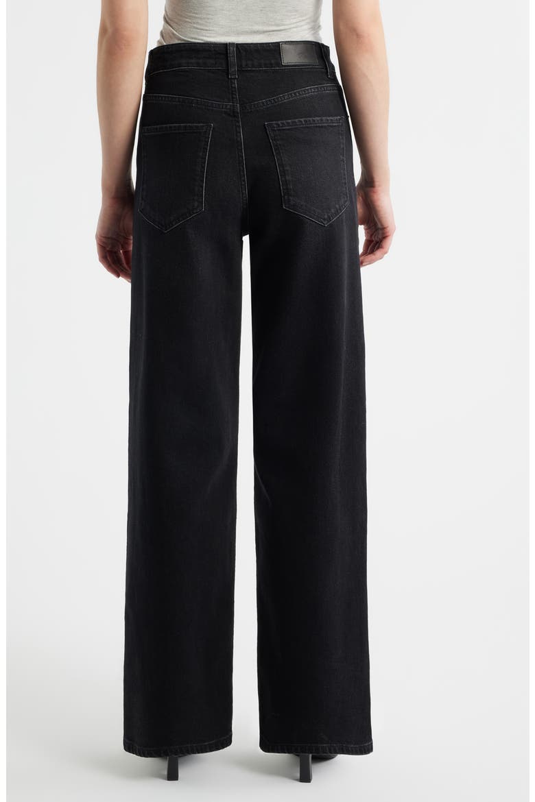 Getty High Waist Crop Wide Leg Utility Jeans, Alternate, color, ONYX