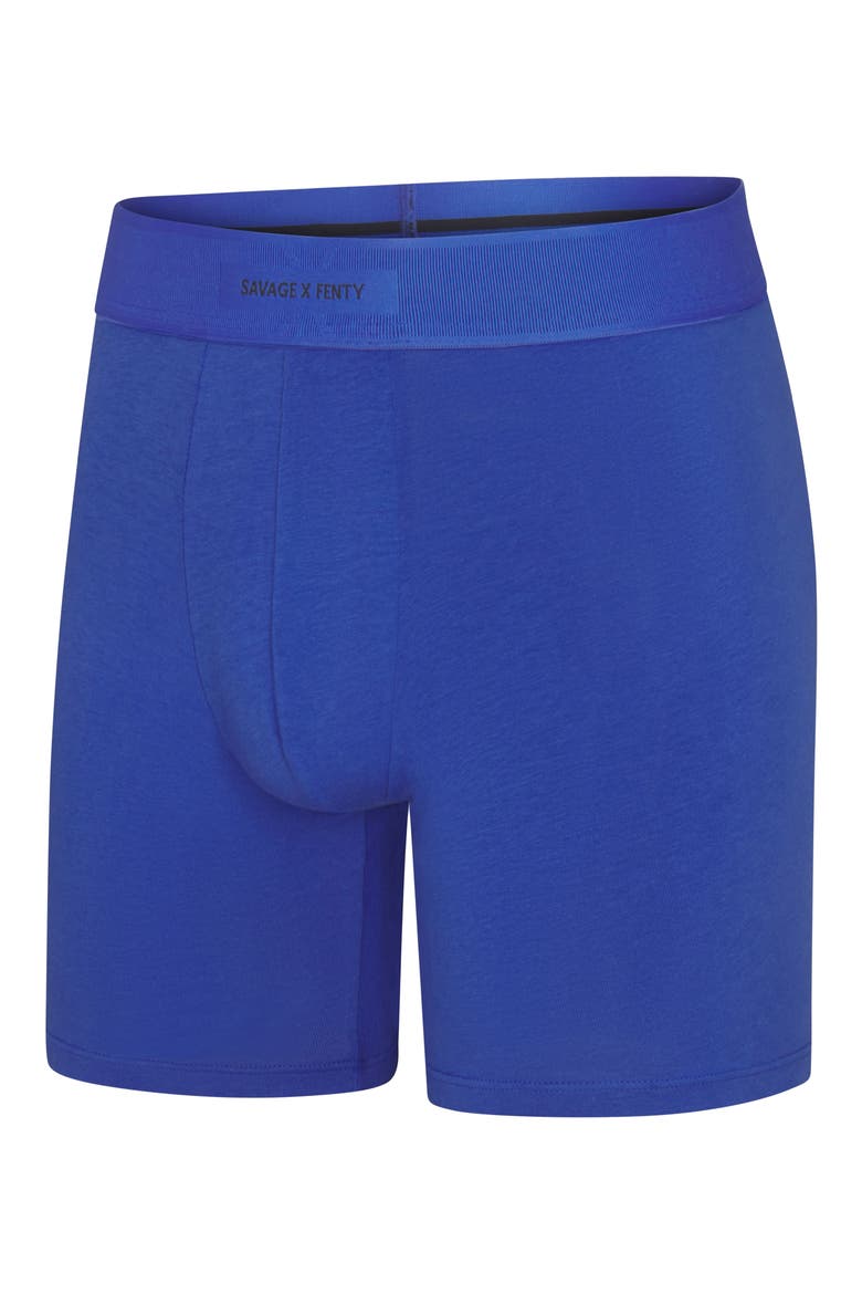 Savage X Cotton Blend Boxer Briefs, Alternate, color, BLUE CYBER CAFE