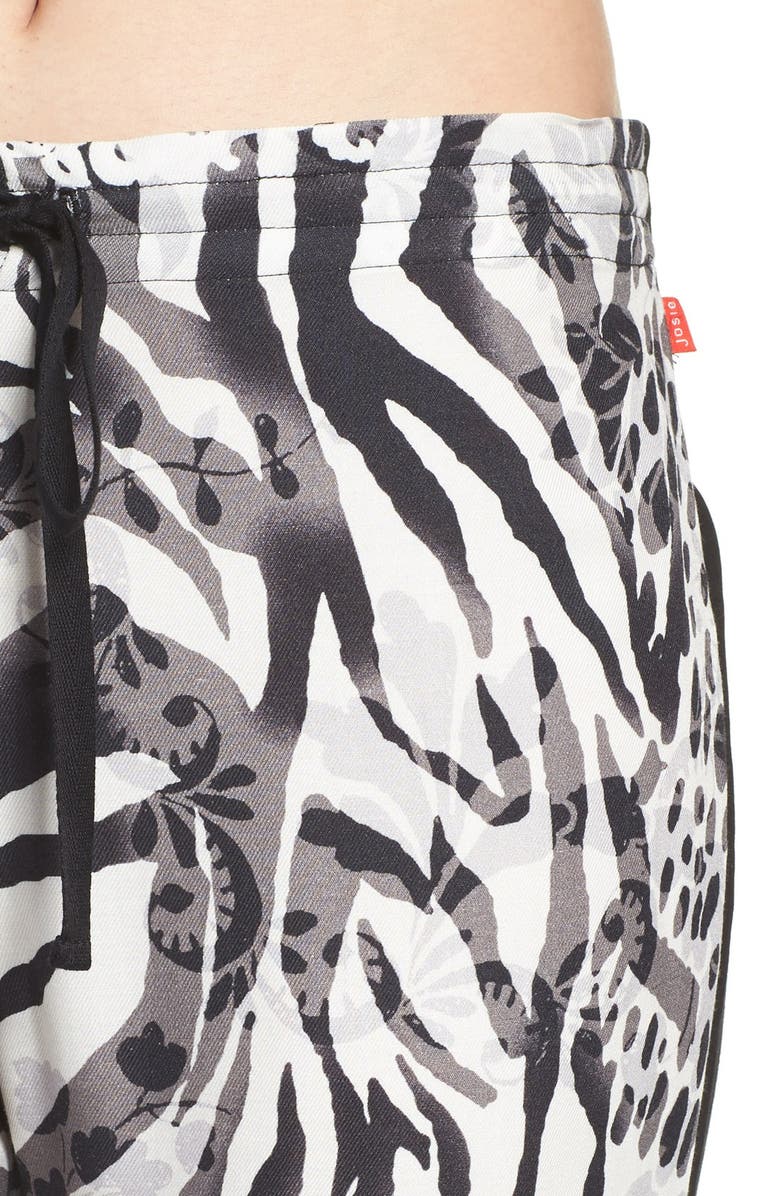 Josie 'Edgy Garden' Print Pajama Pants, Alternate, color, Black