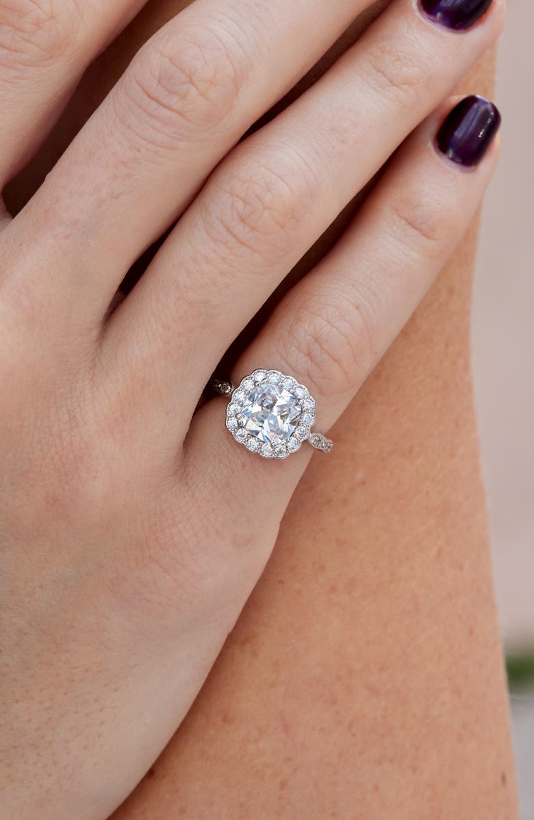 SAVVY CIE JEWELS Halo Statement Ring, Alternate, color, White