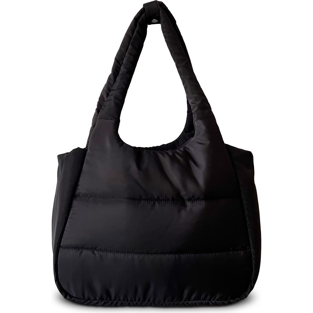 Youzey The Astra Puffy Crossbody Tote In Black
