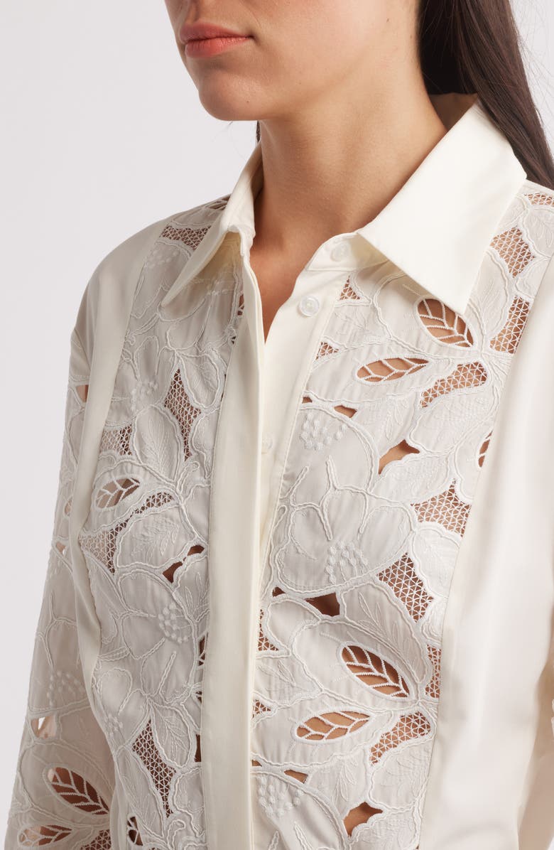 BOSS Derodi Broderie Anglais Shirtdress, Alternate, color, 