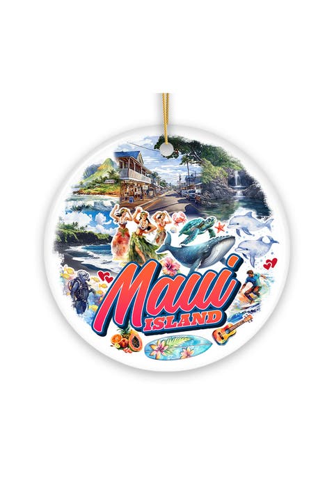 Maui Island Tropical Paradise Ornament - Version 1