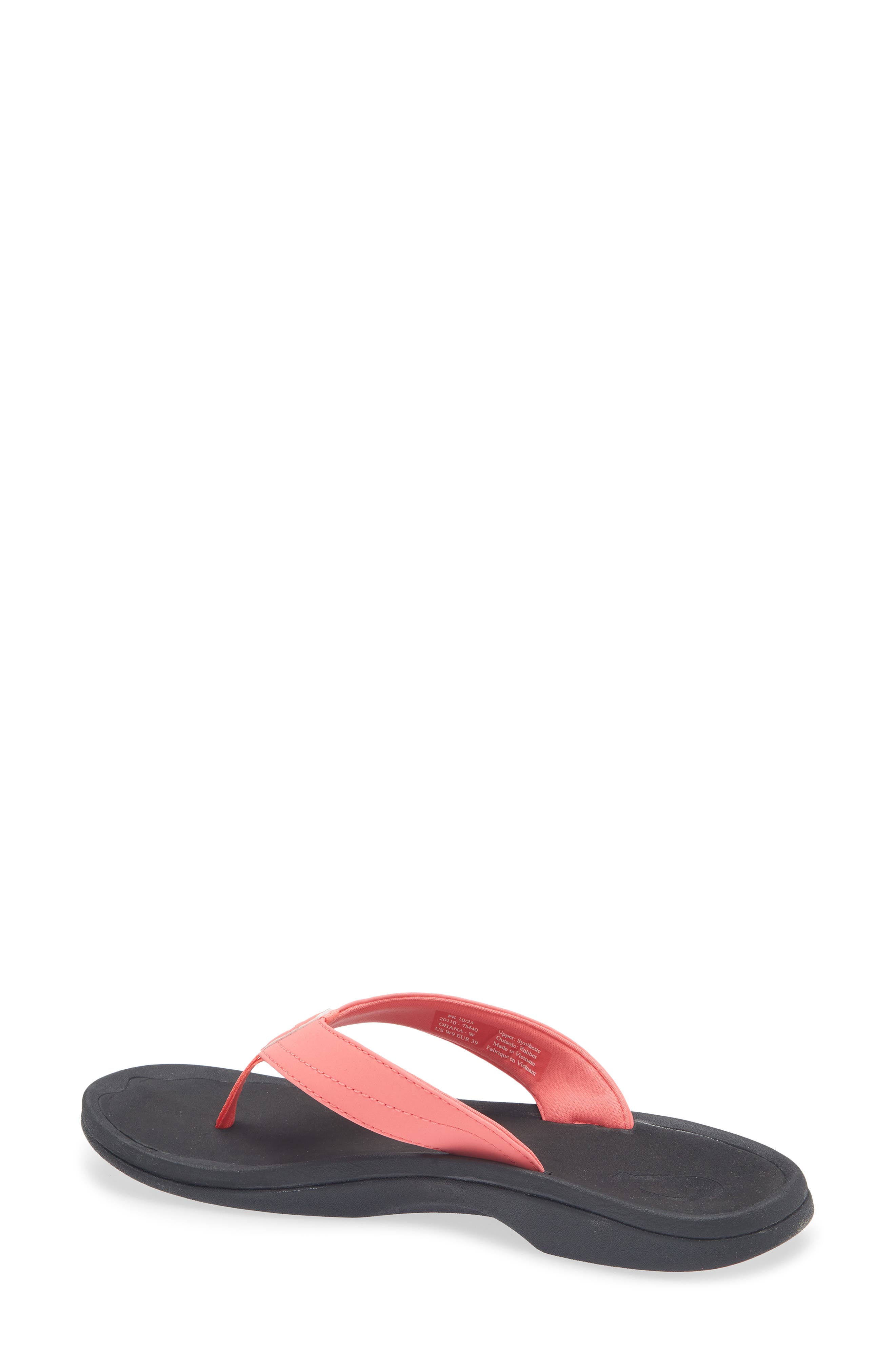 Ohana Flip Flop, Alternate, color, HOT PINK / BLACK
