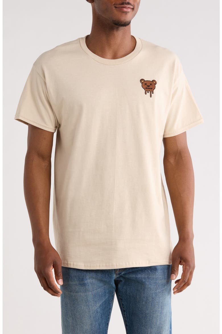 Melting Teddy Cotton Graphic T-Shirt, Main, color, CREAM
