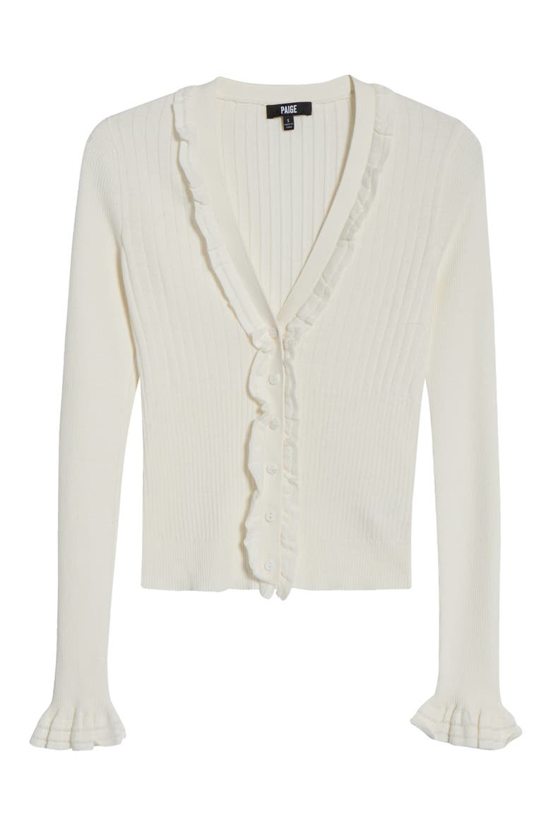 Demetra Ruffle Rib Cardigan, Alternate, color, ANTIQUE WHITE