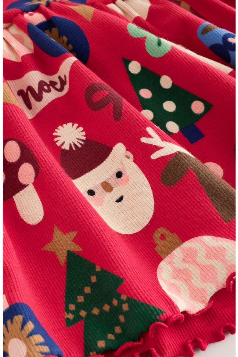 Kids' Festive Rib Jersey Dress, Alternate, color, RED