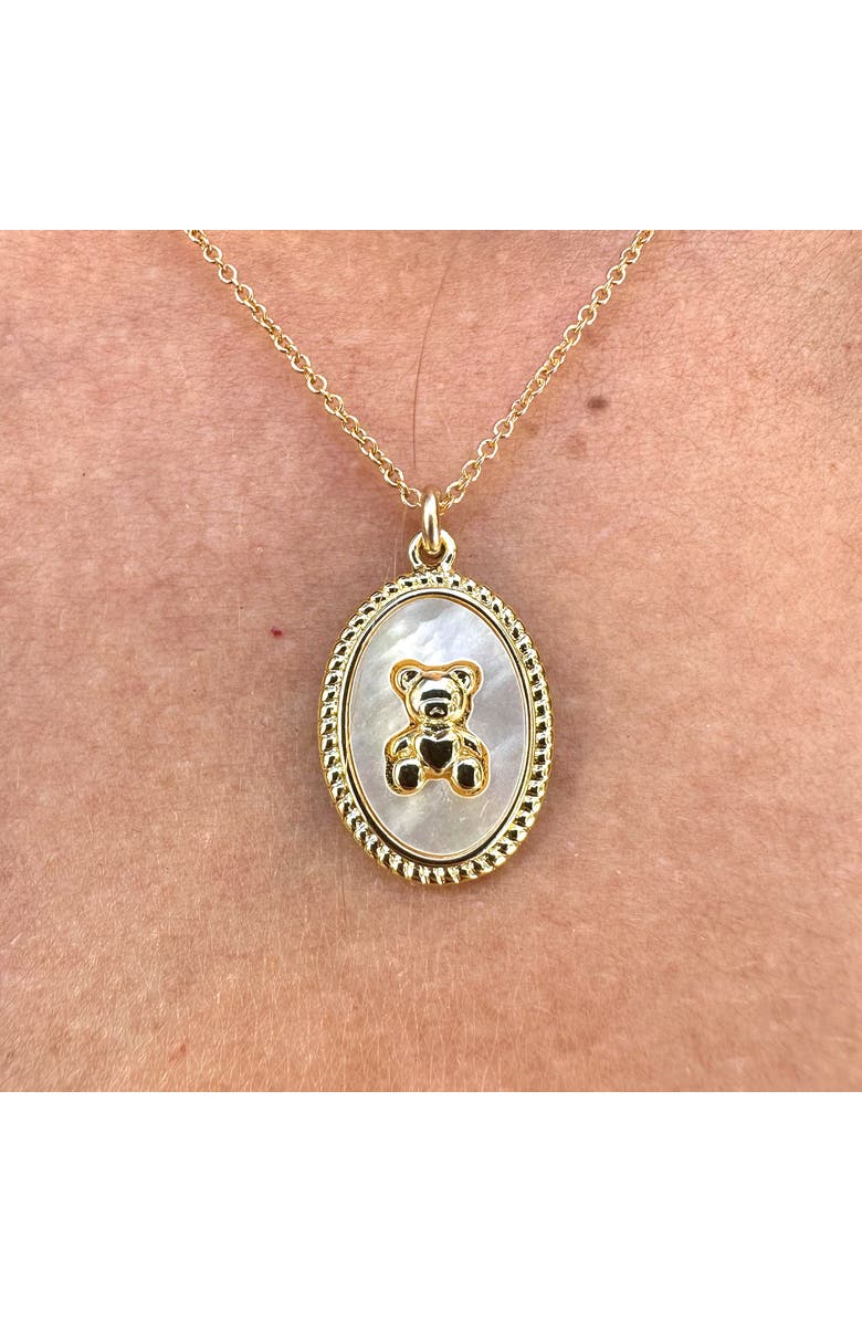 Outofoffice Teddy Bear Charm Gold Necklace, Alternate, color, Gold