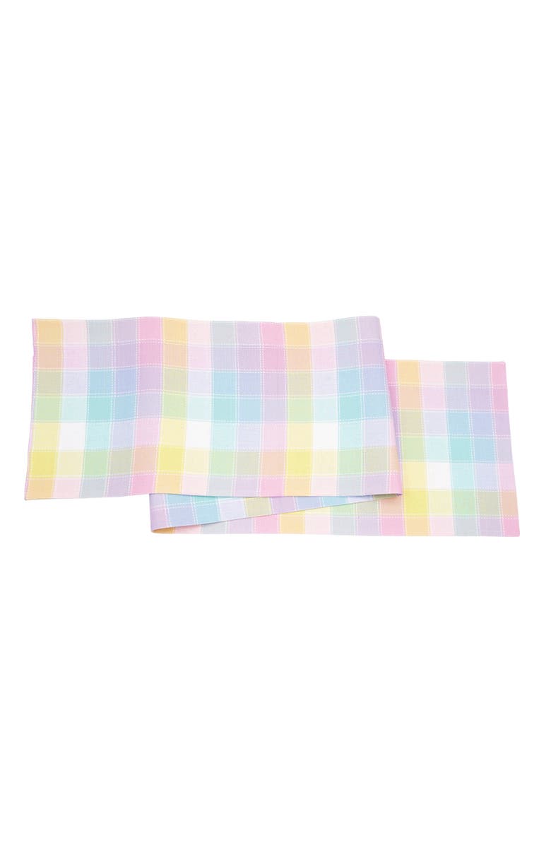 C&F Home Hana Color Block Plaid Table Runner 13" x 72", Main, color, Pink