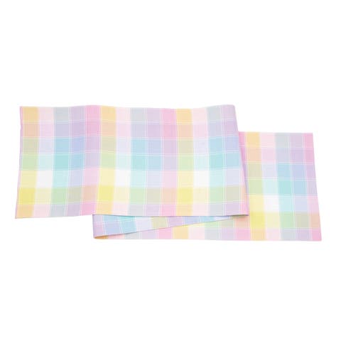 Hana Color Block Plaid Table Runner 13" x 72"