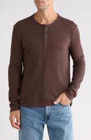 John Varvatos Pascal Waffle Long Sleeve Henley
