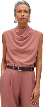 Another Tomorrow Silk Draped Top