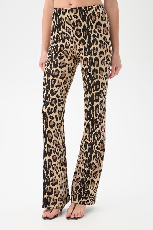 Trina Turk Jacoba Leopard Flare Leg Pant In Brown