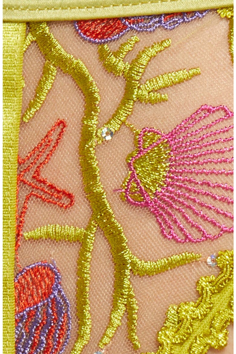 Embroidered Garter Belt, Alternate, color, SHELL EMBROIDERY/ CHARTREUSE