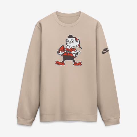 Men's Nike Sand Cleveland Browns I-Formation Rewind Club Crew Sweatshirt