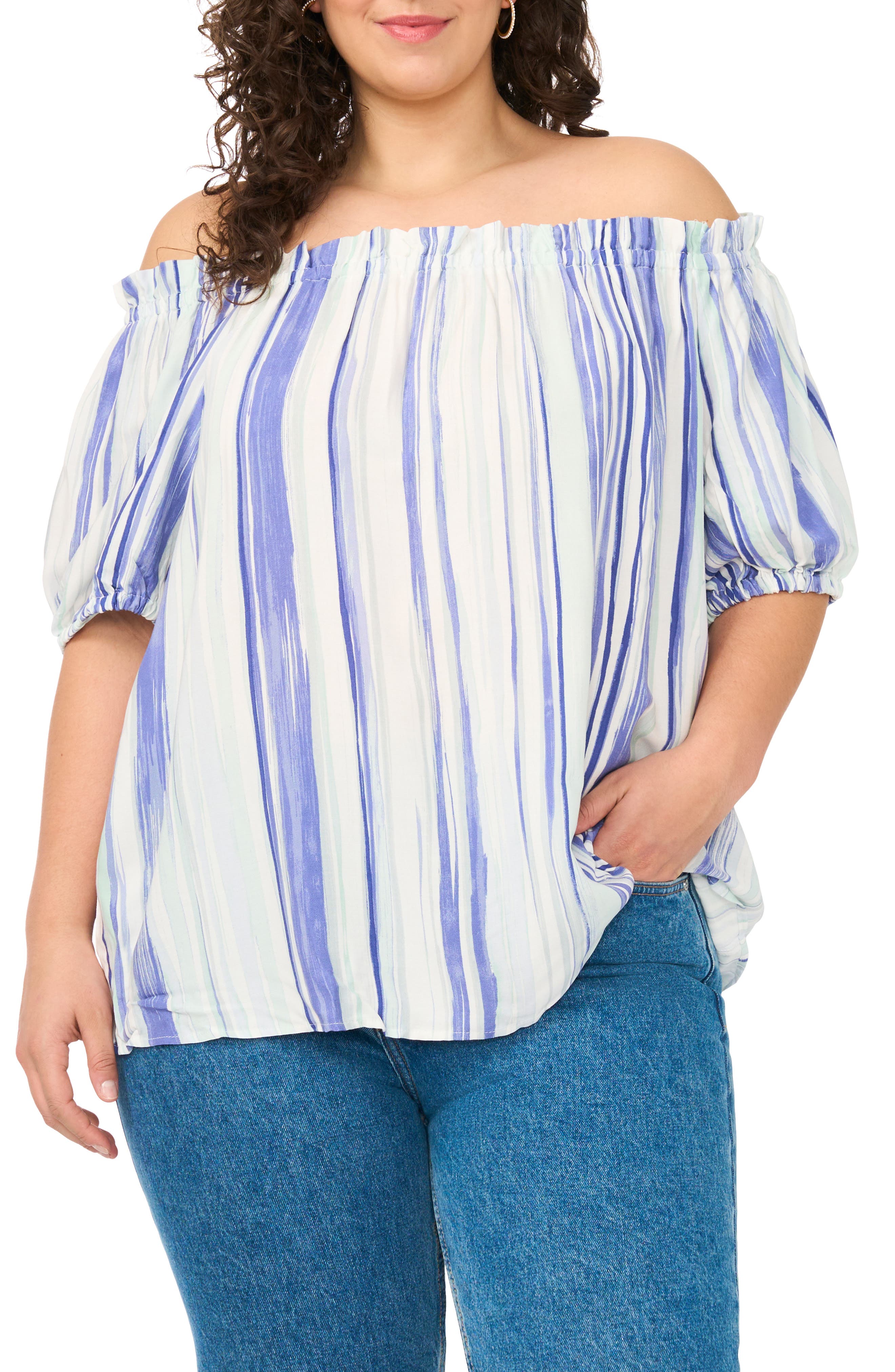 Vince Camuto Stripe Off the Shoulder Top