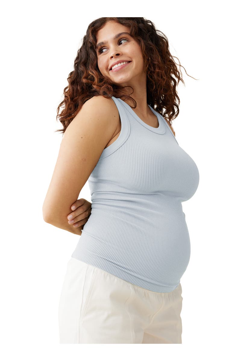 Ingrid & Isabel Seamless Maternity Rib Tank, Alternate, color, Black/Mauve