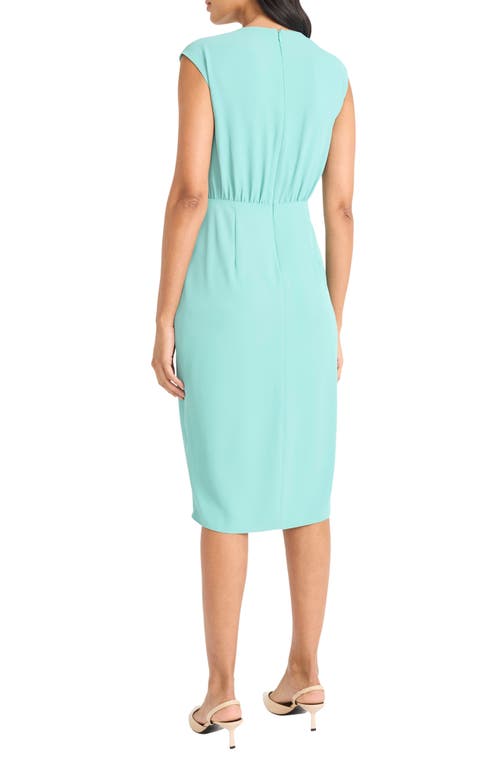 Maggy London Sleeveless Draped Midi Dress