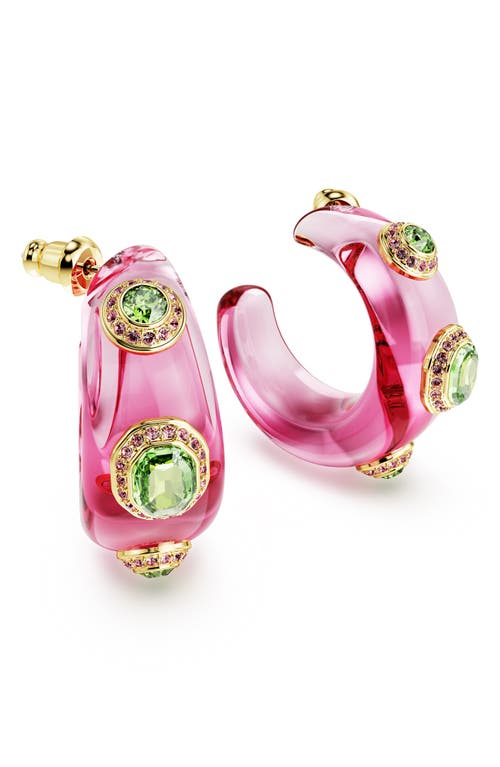 Swarovski Dulcis Mixed Cuts Multicolored Gold-tone Plated Cuff Bracelet In Multi