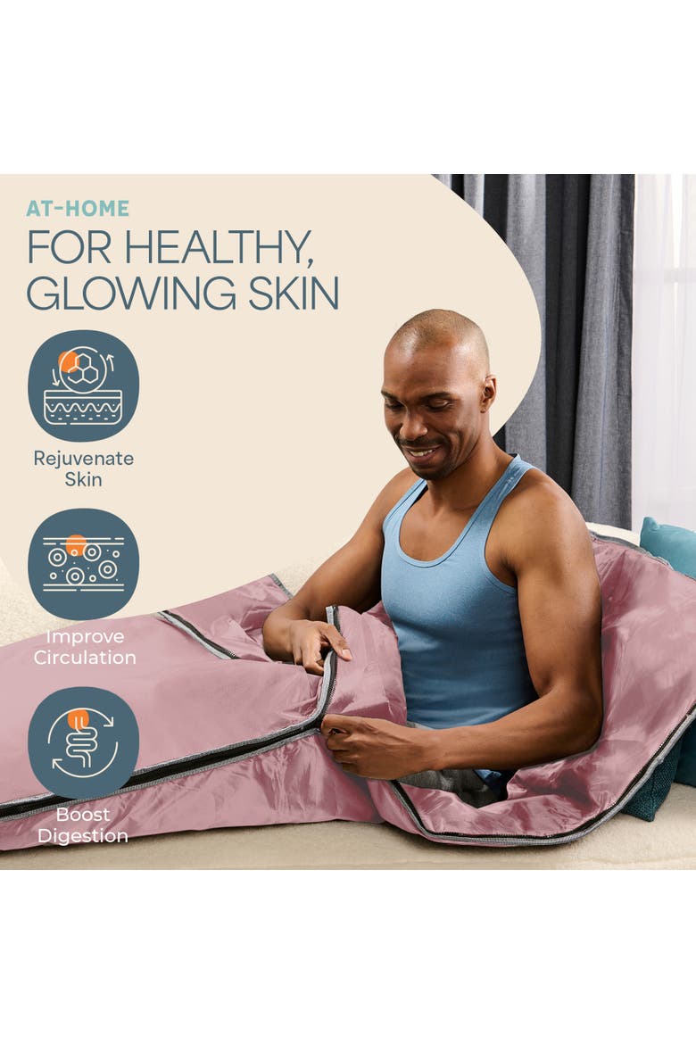 BioRemedy Infrared Sauna Blanket Portable Full Body Detox & Relaxation, Alternate, color, Pink