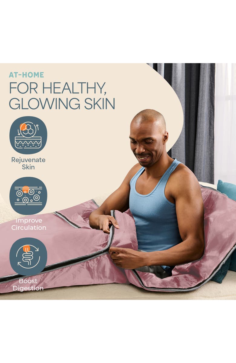 Lifepro BioRemedy Infrared Sauna Blanket Portable Full Body Detox & Relaxation, Alternate, color, Pink