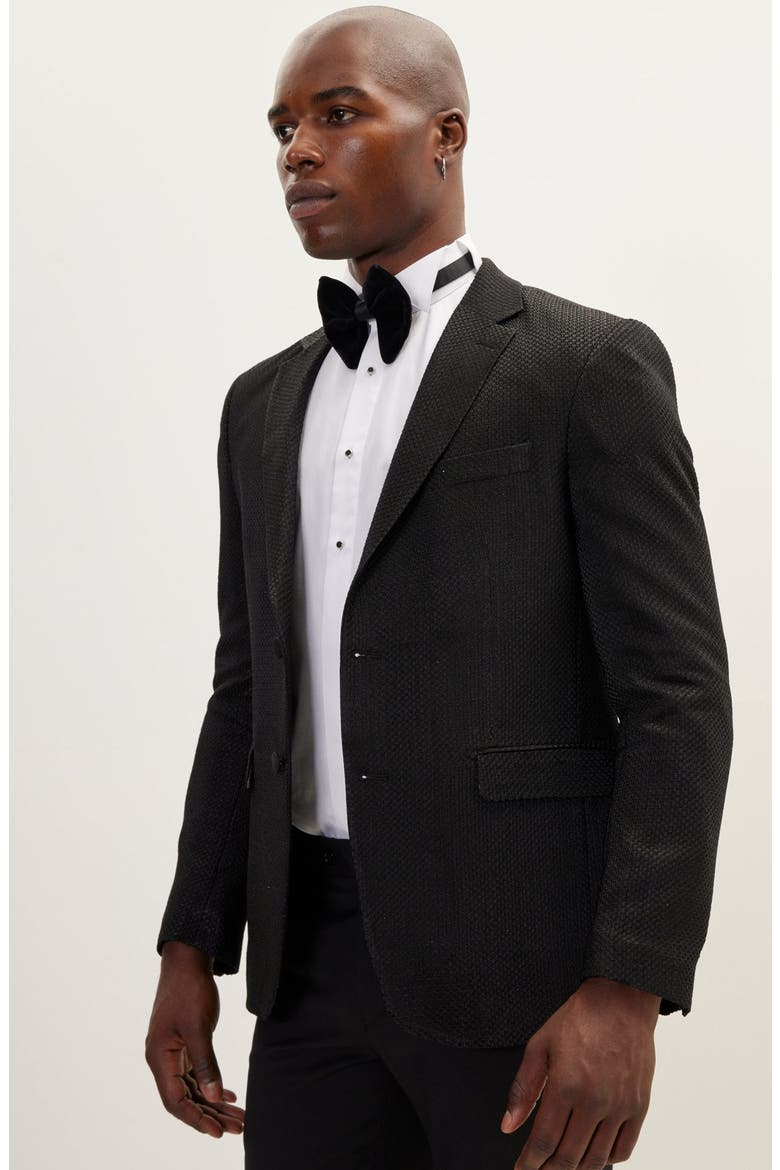Classic Textured Dinner Jacket, Alternate, color, JACQUARD BLACK