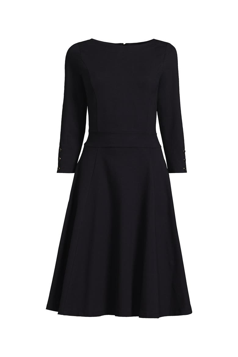 Starfish 3/4 Sleeve Dress, Alternate, color, Black