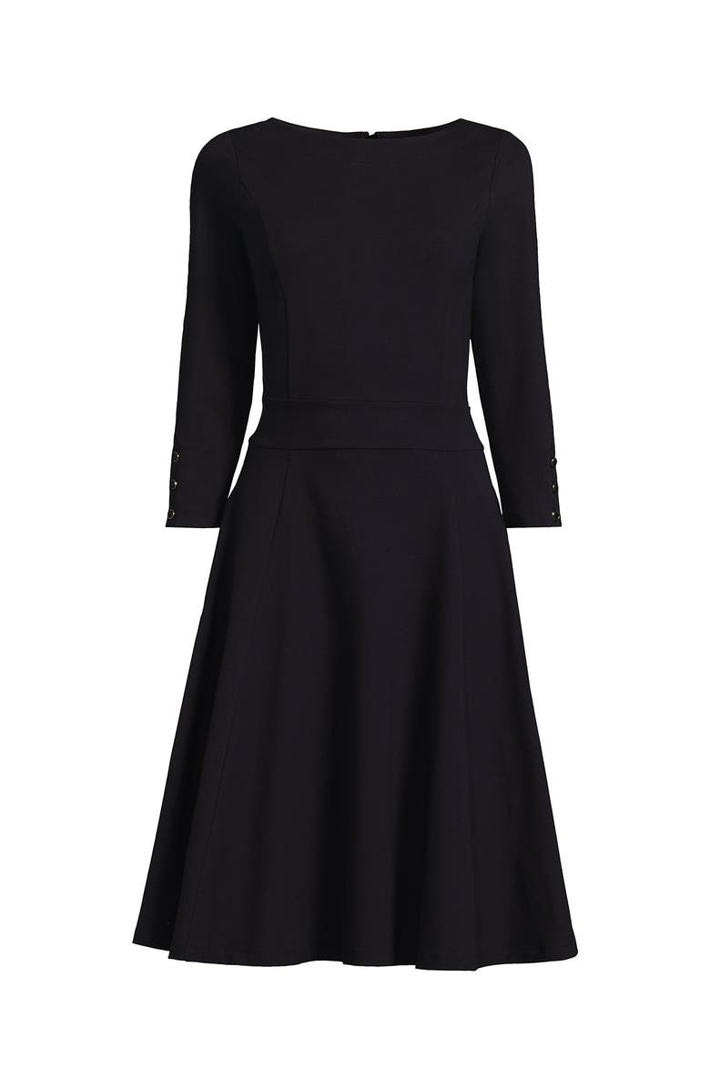 Lands' End Starfish 3/4 Sleeve Dress, Alternate, color, Black