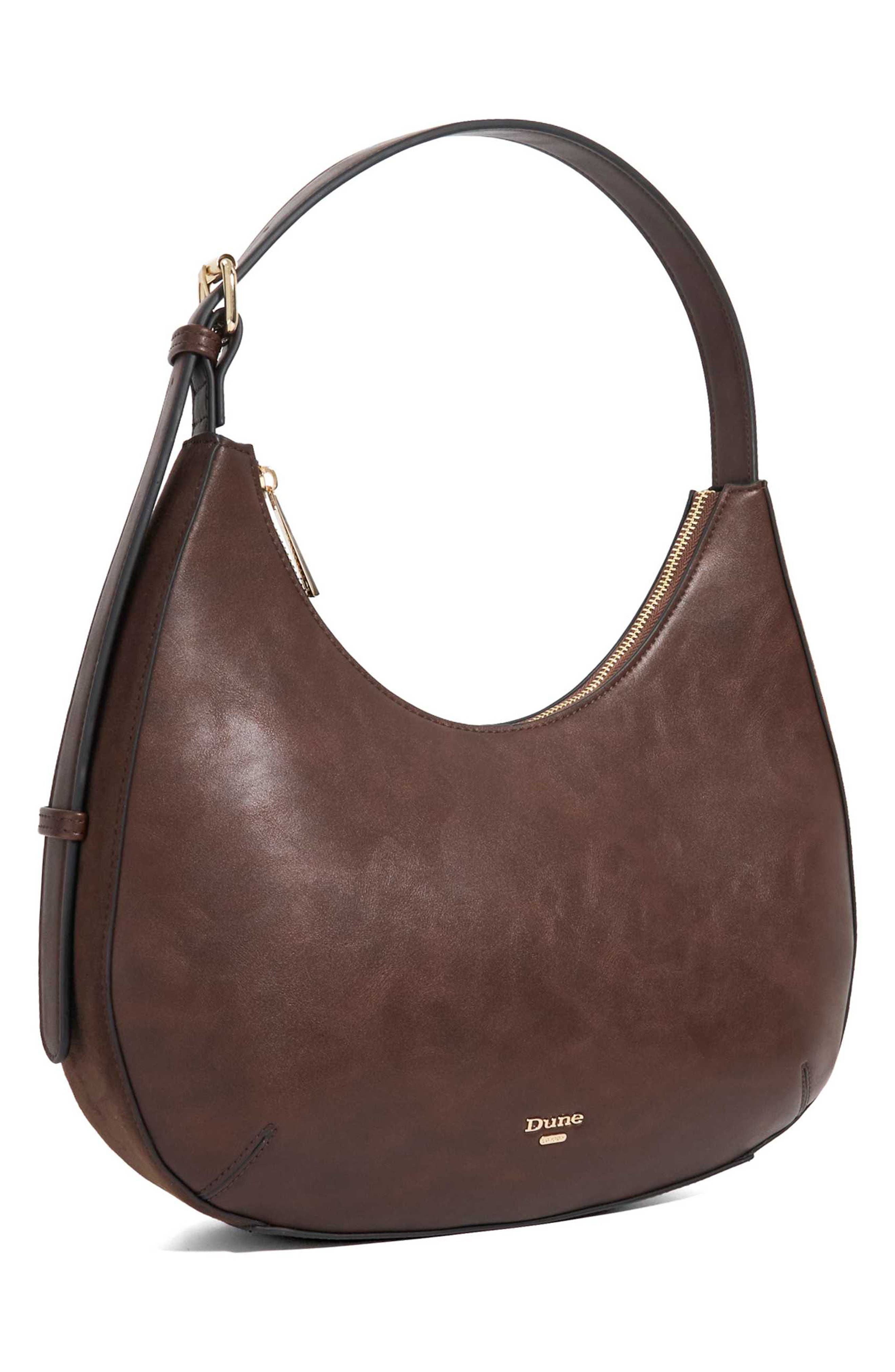 Dune London Daintilies Faux Leather Shoulder Bag, Alternate, color, Dark Brown