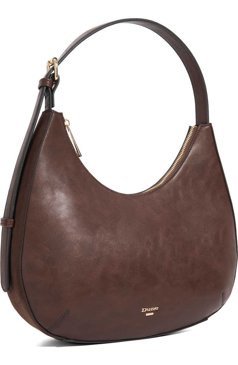 Dune London Daintilies Faux Leather Shoulder Bag, Alternate, color, Dark Brown