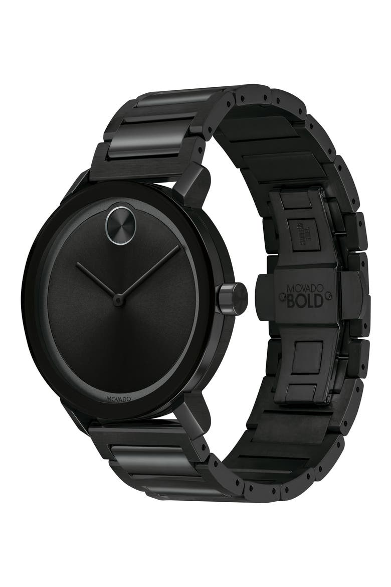 Bold Evolution Bracelet Watch, 40mm, Alternate, color, BLACK