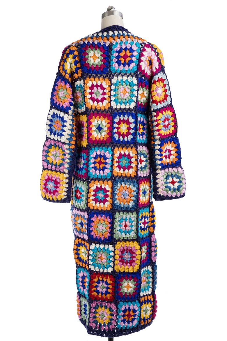 Crochet Wool Cardigan, Alternate, color, NAVY
