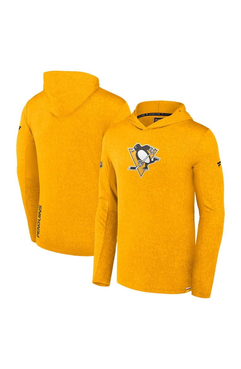 FANATICS Men's Fanatics Branded  Gold Pittsburgh Penguins Authentic Pro Lightweight Pullover Hoodie, Main, color, 