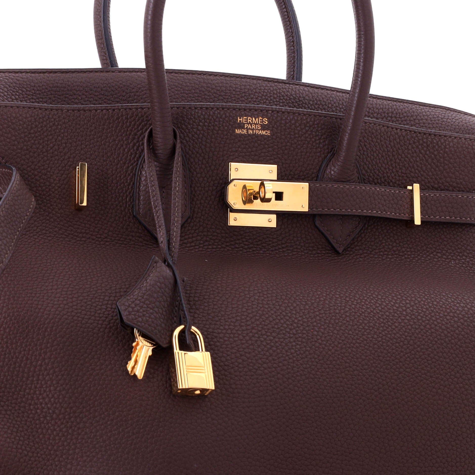 Pre-Owned Hermes Birkin Handbag Brown Togo with Gold Hardware 35, Alternate, color, Chocolat