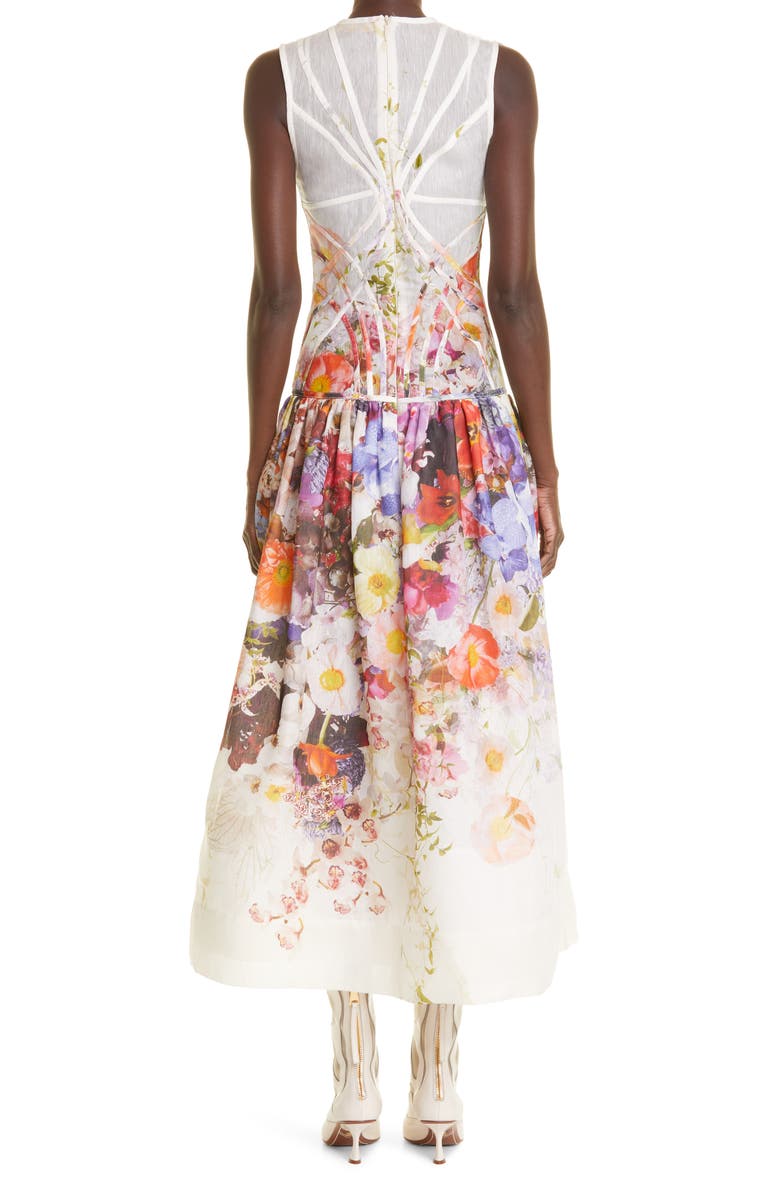 Zimmermann Prima Floral Paneled Midi Dress, Alternate, color, 