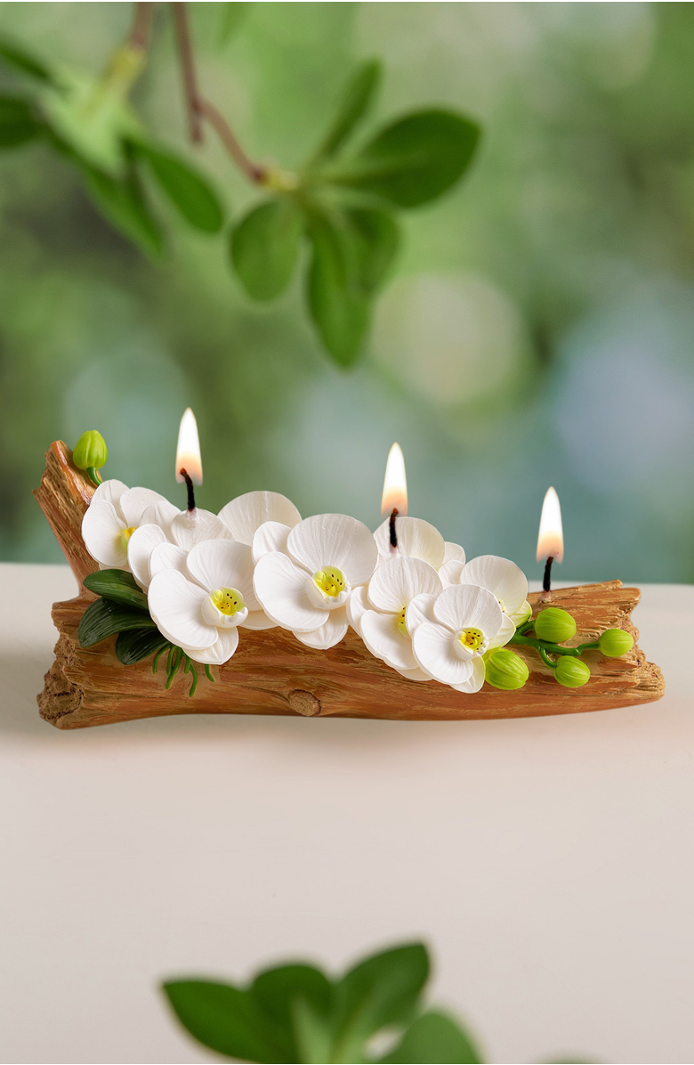 Southlake gifts Orchid Arrangement Candle, Alternate, color, White