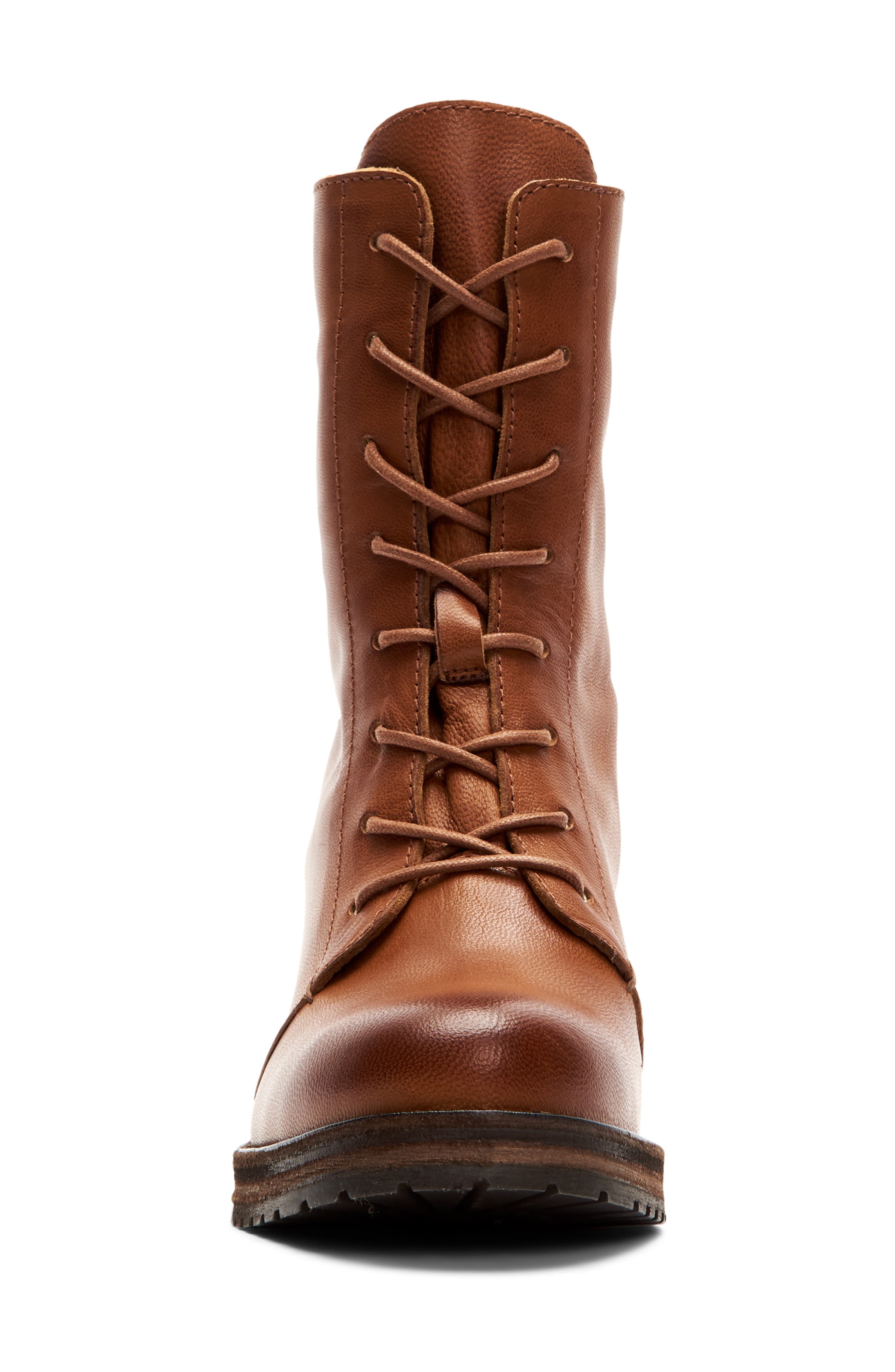 Karen Combat Boot, Alternate, color, COGNAC LEATHER