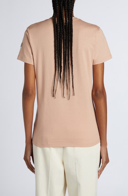 Moncler Side Logo Cotton Jersey T-shirt In Pink