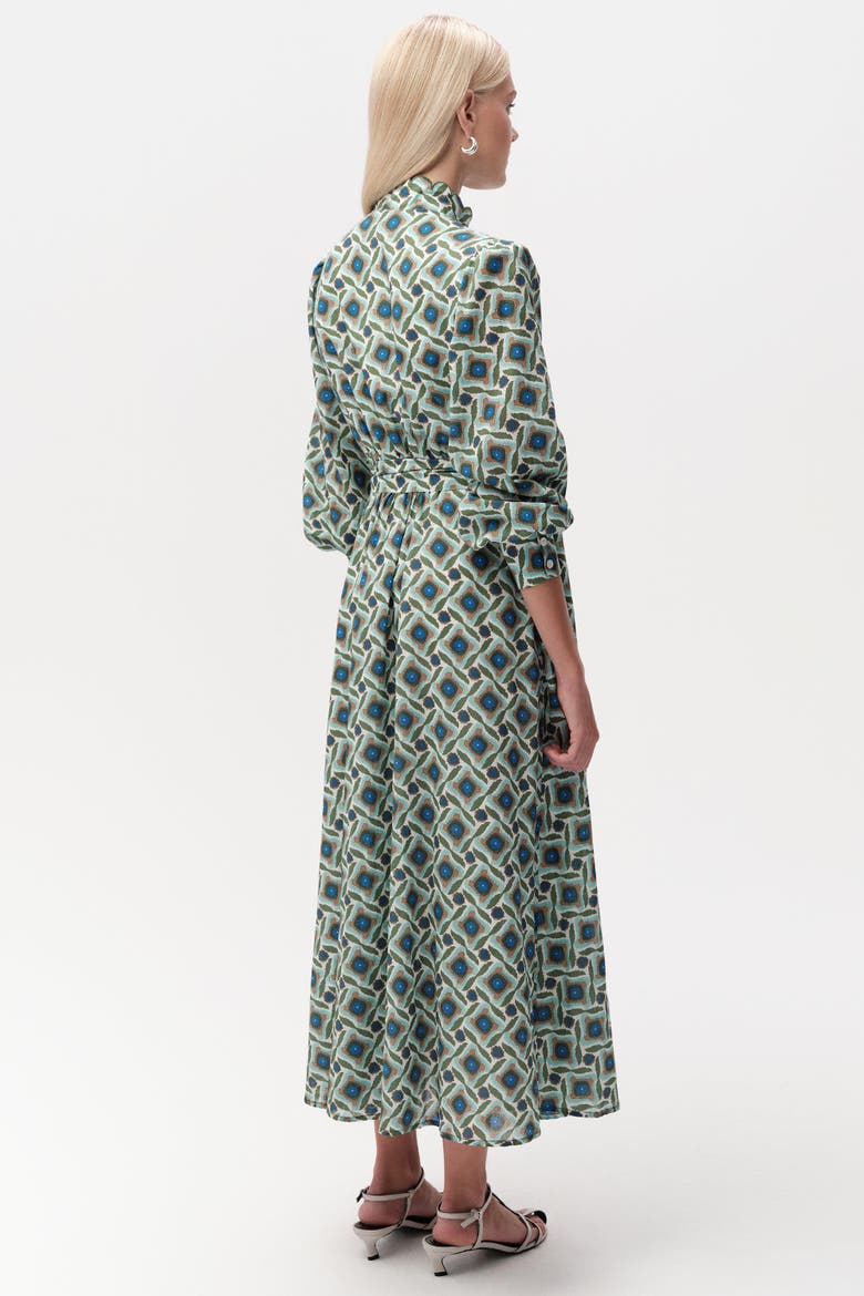 Chamonix Embroidered Collar Patterned Midi Dress, Alternate, color, Multi Color