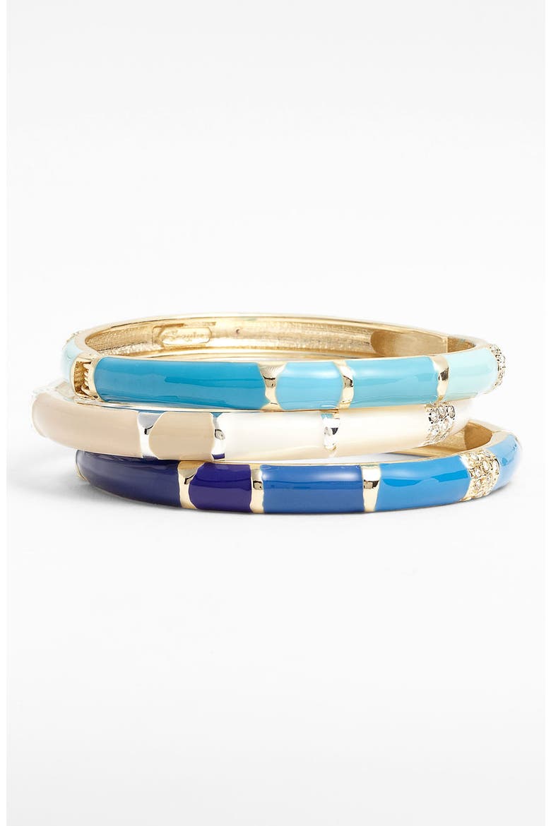 'Rothko' Small Hinged Bangle, Main, color, BLACK MULTI/ SILVER