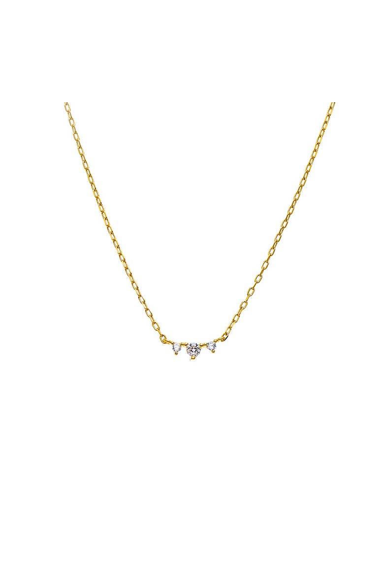 BY ADINA EDEN CZ Dainty Curved Bar Necklace, Main, color,