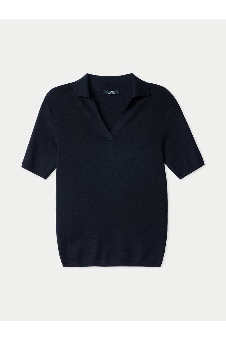Cashmere Silk Women's Polo Shirt, Main, color, black