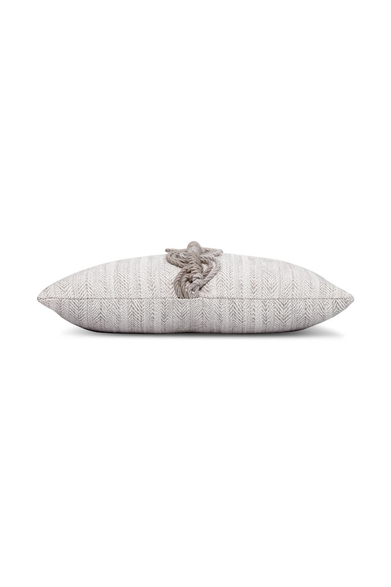 Dressage Pebble Hand Macrame Indoor & Outdoor Woven Accent Pillow, Alternate, color, Pebble