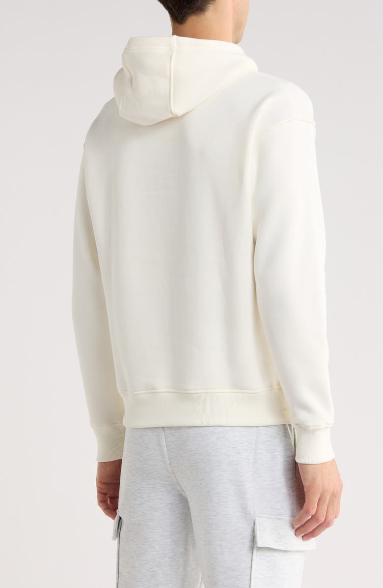 DENIM AND FLOWER Relaxed Solid Fleece Hoodie, Alternate, color, Cream
